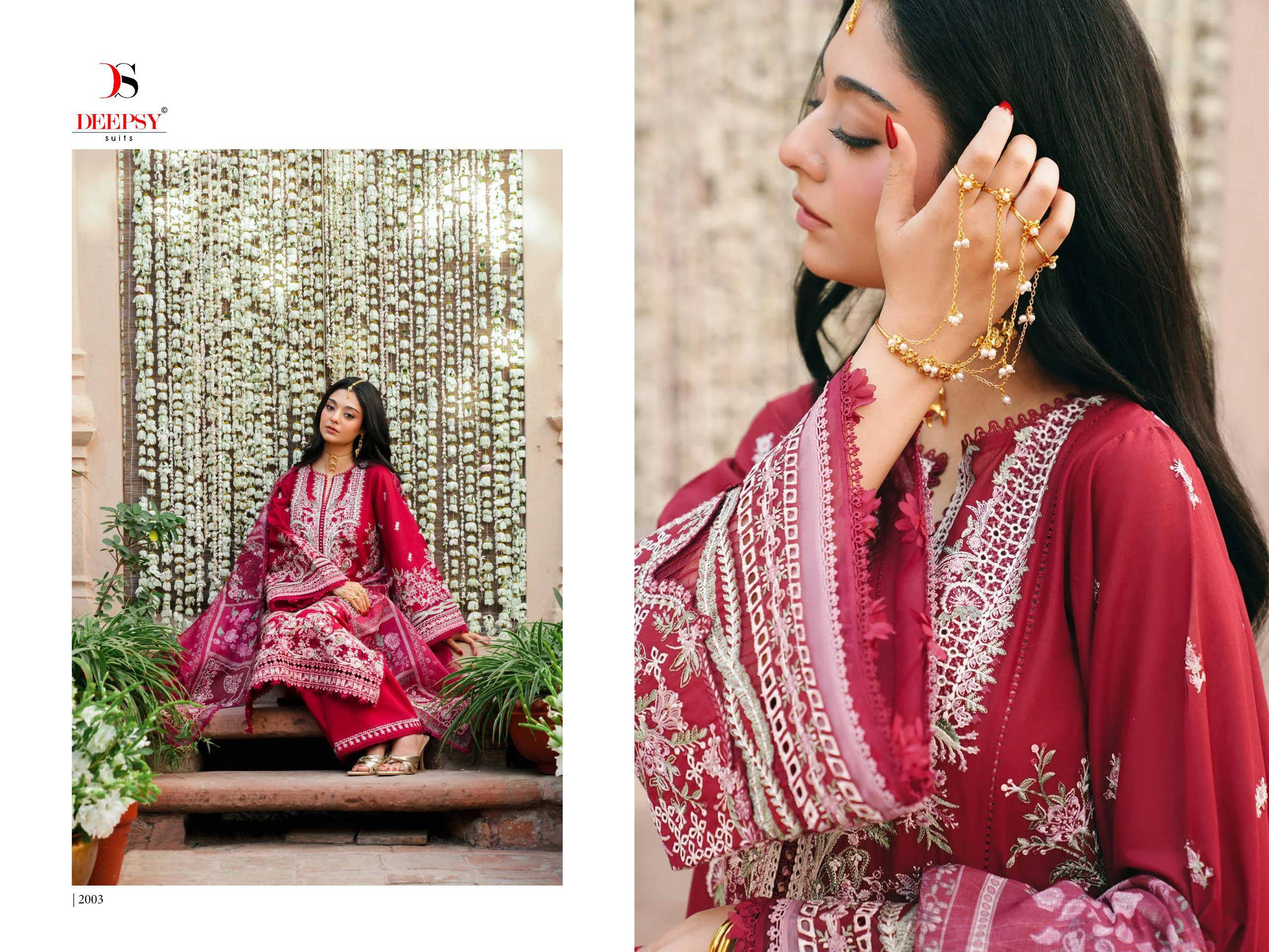 ELAF  Premium-5 Luxury Lawn by DEEPSY SUITS 2001 TO 2006 SERIES Pakistani Stylish Embroidered Pure Cotton Dresses At Wholesale Price